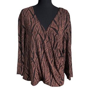 Helene Blake Black Gold Metallic Sparkly Top Size 2X